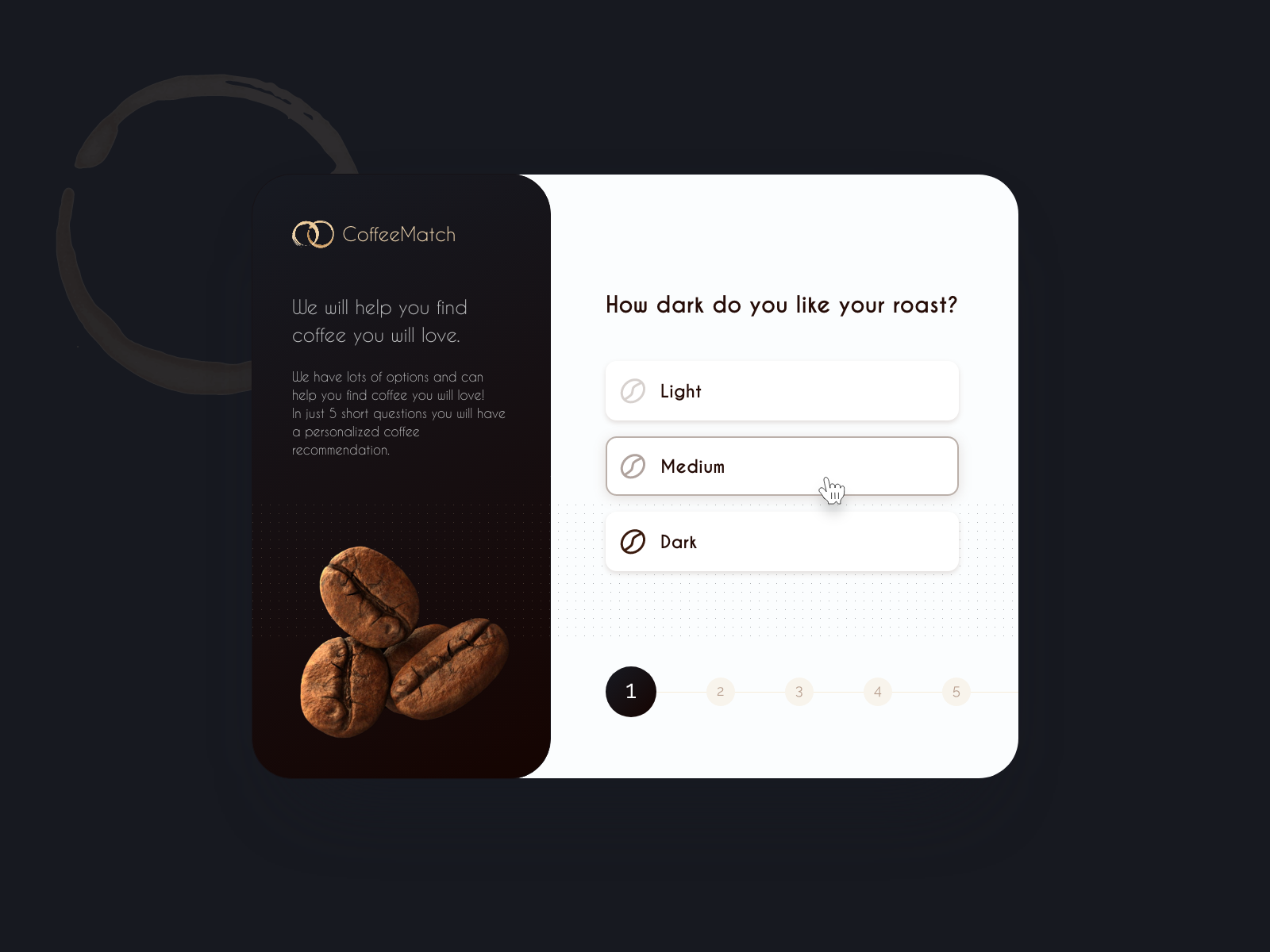 Coffee user journey card