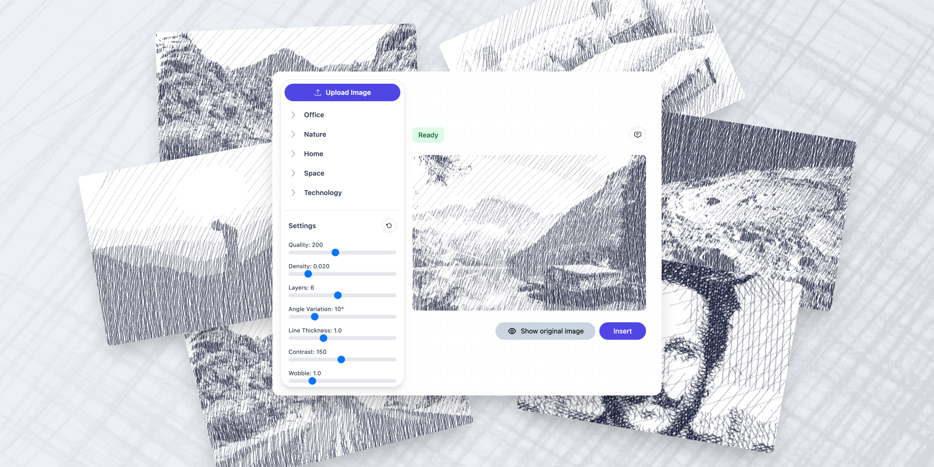 Crosshatch Image Effect Generator