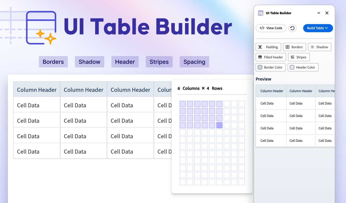 UI Table Builder