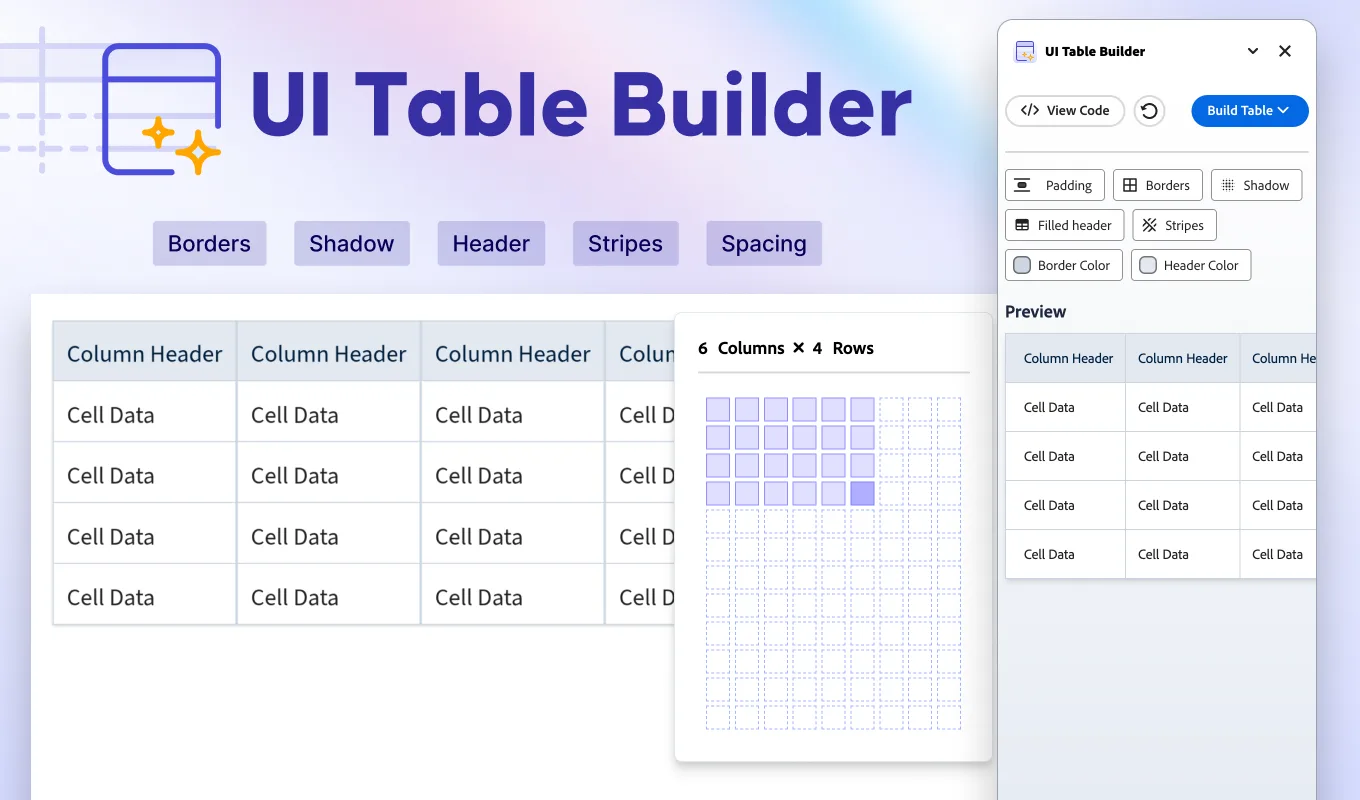 UI Table Builder